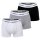 LACOSTE mens boxer shorts, 3-pack - trunks, cotton stretch, logo waistband Black/White/Grey M (Medium)