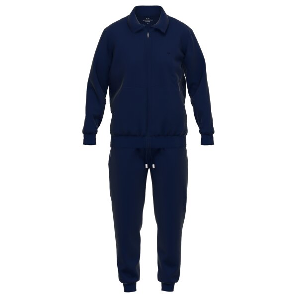 GÖTZBURG Herren Hausanzug, 2-tlg. Set - Sweat, Jacke und Hose, Baumwollmischung Blau M