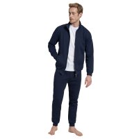 GÖTZBURG Herren Hausanzug, 2-tlg. Set - Sweat, Jacke und Hose, Baumwollmischung Blau M