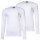 VERSACE Herren Langarmshirt, 2er Pack - TOPEKA, Longsleeve, Rundhals, Organic Cotton, Bi-Stretch Weiß S