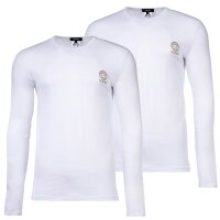VERSACE Mens Long Sleeve Shirt, 2 Pack - TOPEKA, Long Sleeve, Round Neck, Organic Cotton, Bi-Stretch White 3XL (XXX-Large)