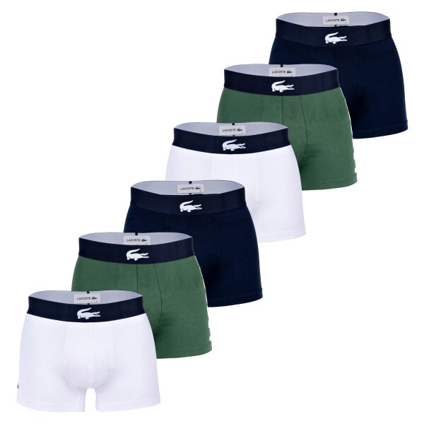 LACOSTE Herren Boxershorts, 6er Pack - Classique Lacoste, Trunks, Big Croc Print, Casual, Cotton Stretch