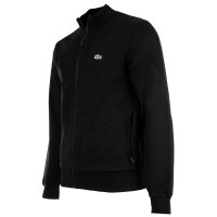 LACOSTE mens sweat jacket with stand-up collar - zip, brushed fleece, cotton blend Black S (Small)
