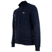 LACOSTE mens sweat jacket with stand-up collar - zip, brushed fleece, cotton blend Blue M (Medium)