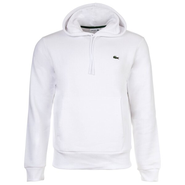 LACOSTE mens hoodie with hood - sweatshirt, brushed fleece, cotton blend White S (Small)