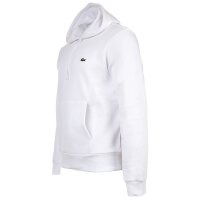 LACOSTE Herren Hoodie mit Kapuze - Sweatshirt, aufgerautes Fleece, Baumwoll-Mix Weiß S