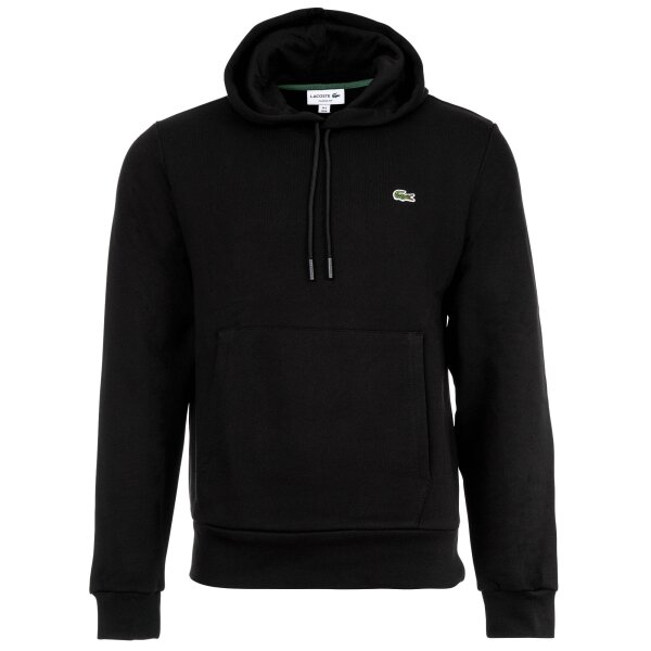 LACOSTE mens hoodie with hood - sweatshirt, brushed fleece, cotton blend Black S (Small)