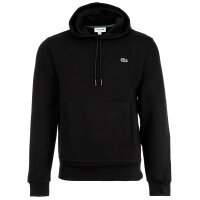 LACOSTE Herren Hoodie mit Kapuze - Sweatshirt, aufgerautes Fleece, Baumwoll-Mix Schwarz S