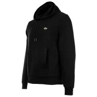 LACOSTE Herren Hoodie mit Kapuze - Sweatshirt, aufgerautes Fleece, Baumwoll-Mix Schwarz S