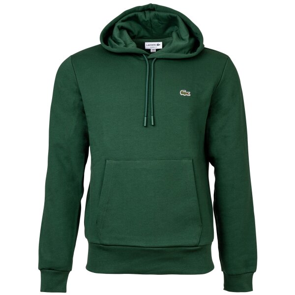 LACOSTE mens hoodie with hood - sweatshirt, brushed fleece, cotton blend Green S (Small)