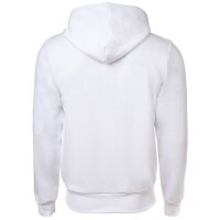 LACOSTE Herren Sweatjacke mit Kapuze - Zipper, aufgerautes Fleece Weiß S