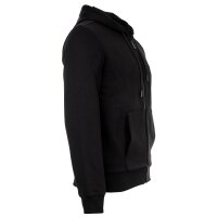 LACOSTE mens sweat jacket with hood - zip, brushed fleece, cotton blend Black S (Small)
