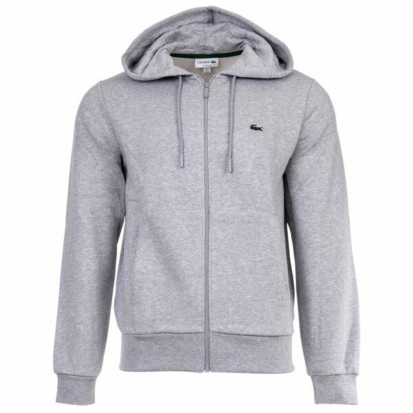 LACOSTE Herren Sweatjacke mit Kapuze - Zipper, aufgerautes Fleece Grau 4XL