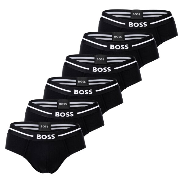 BOSS Mens Briefs, 6-pack - Hip Briefs 6P Bold, Cotton Stretch, Logo Black M (Medium)