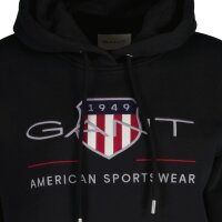 GANT Damen Hoodie - ARCHIVE SHIELD HOODIE, Sweatshirt, Kapuze, Logo, uni Schwarz S