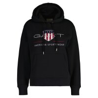 GANT ladies hoodie - ARCHIVE SHIELD HOODIE, sweatshirt, hood, logo, uni Black S (Small)