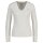 GANT Damen Cable-Strickpullover - STRETCH COTTON CABLE V-NECK, Zopfstrick Ecru S