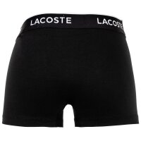 LACOSTE Herren Boxershorts, 3er Pack - Trunks, Casual, Cotton Stretch, Logobund Schwarz/Rot/Grün S