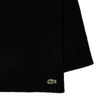 LACOSTE unisex scarf - logo, wool, single-coloured Black