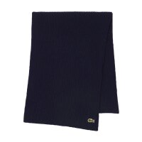 LACOSTE unisex scarf - logo, wool, single-coloured Dark blue