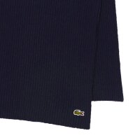 LACOSTE unisex scarf - logo, wool, single-coloured Dark blue