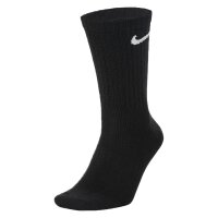 NIKE Unisex Tennissocken, 6er Pack - Cushioned - Training Crew Socks, einfarbig, Logo Schwarz/Grau/Weiß 38-42
