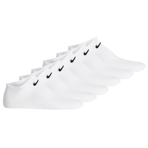 NIKE Unisex Sneaker Socks, 6-pack - Lightweight - No Show Sneaker, solid color, logo White 42-46 (UK 8-11)