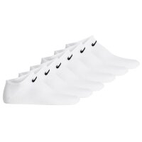 NIKE Unisex Sneakersocken, 6er Pack - Lightweight - No Show Sneaker, einfarbig, Logo Weiß 42-46