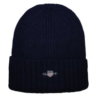 GANT Unisex beanie - SHIELD WOOL BEANIE, ribbed knit, wool blend, logo, One Size