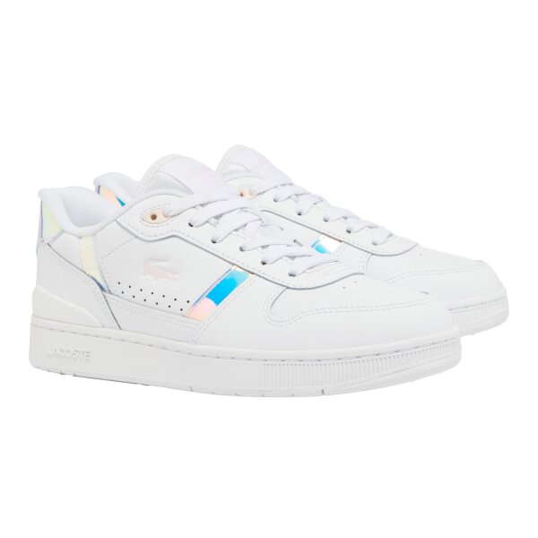 LACOSTE womens trainers - T-CLIP SET, retro, trainers, logo, genuine leather White EUR 39 (UK 5.5)