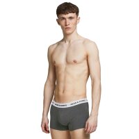 JACK&JONES Mens Boxer Shorts, 12-pack - JACSOLID TRUNKS, Cotton Stretch, Logo Waistband Black/Blue/Grey 2XL (XX-Large)