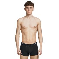 JACK&JONES Mens Boxer Shorts, 12-pack - JACSOLID TRUNKS, Cotton Stretch, Logo Waistband Black/Blue/Grey 2XL (XX-Large)