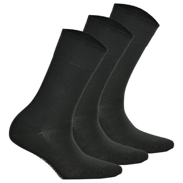 Hudson 3 Paar Damen Socken, Relax Cotton Strumpf, Komfortbund, Einfarbig Schwarz 35-38 (2,5-4,5 UK)