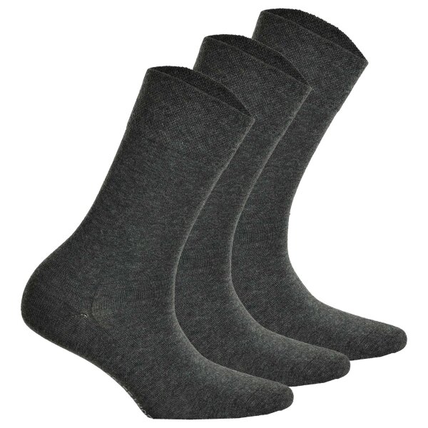 Hudson 3 pair ladies socks, Relax Cotton stocking, Comfort waistband, Unicoloured Grey 2,5-4,5 UK