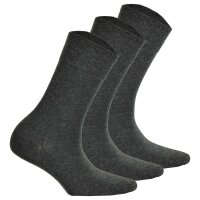 Hudson 3 pair ladies socks, Relax Cotton stocking, Comfort waistband, Unicoloured Grey 2,5-4,5 UK
