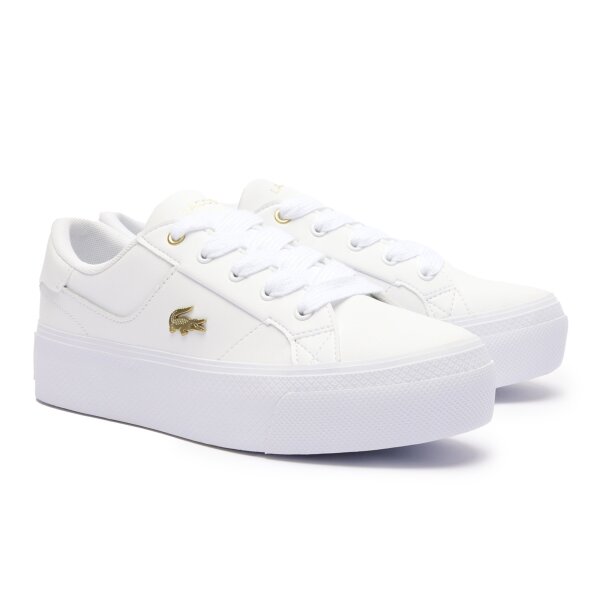 LACOSTE womens sneakers - ZIANE PLATFORM, trainers, platform sole, genuine leather White EUR 37 (UK 4)