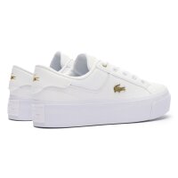 LACOSTE Damen Sneaker - ZIANE PLATFORM, Turnschuhe, Plateau-Sohle, Echtleder Weiß EUR 37