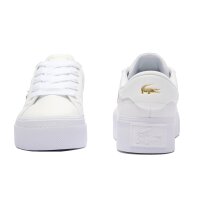 LACOSTE Damen Sneaker - ZIANE PLATFORM, Turnschuhe, Plateau-Sohle, Echtleder Weiß EUR 37