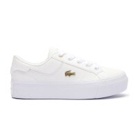 LACOSTE Damen Sneaker - ZIANE PLATFORM, Turnschuhe, Plateau-Sohle, Echtleder Weiß EUR 41