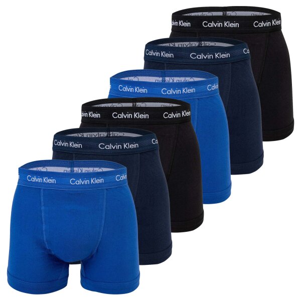 Calvin Klein Mens Boxer Trunks - Boxer Briefs, Cotton Stretch, 6 Pack Blue S (Small)