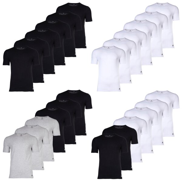 adidas Herren T-Shirt, 6er Pack - Active Flex Cotton, Rundhals, Crew Neck, uni