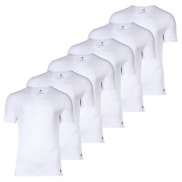 adidas mens T-shirt, 6-pack - Active Flex Cotton, V-neck, plain White S (Small)