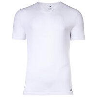 adidas mens T-shirt, 6-pack - Active Flex Cotton, V-neck, plain White S (Small)