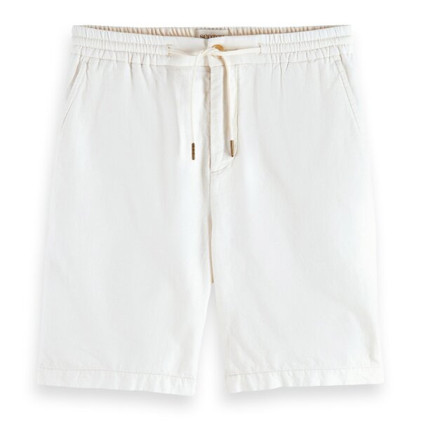 SCOTCH&SODA Mens linen shorts - Fave Cotton/Linen Twill Bermuda shorts, single-coloured Beige 28W