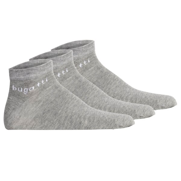 bugatti mens sneaker socks 3-pack - Socks Soft Cotton Uni Basic Grey 43-46