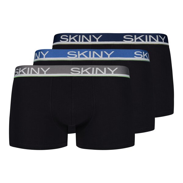 SKINY Herren Pants 3er Pack - Unterwäsche, Unterhose, Baumwolle, Logobund, einfarbig Schwarz XXL