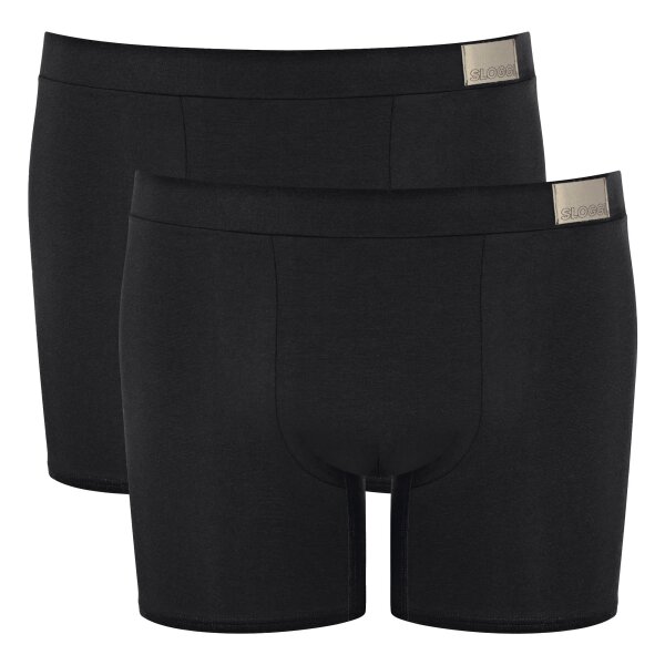 Sloggi Herren Shorts, 2er Pack - GO Natural Short C2P, Boxershorts, Cotton Stretch Schwarz S