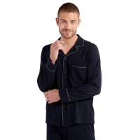 HOM Herren Schlafanzug, 2-tlg. Set - "Albert", lang, Pyjama, Baumwolle Blau 2XL