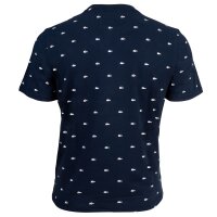 LACOSTE Herren T-Shirt - Loungewear, Rundhals, Baumwollmischung, Muster Blau/Weiß M