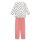 Sanetta Mädchen Schlafanzug, 2-tlg. Set - lang, Pyjama, Bio-Baumwolle, Motiv Rosa/Weiß 140